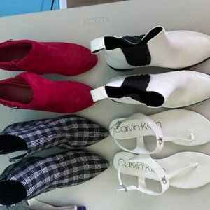 3 pair boots Calvin Klein Alex Marie Aubrey Lynn 1 pair Calvin Klein sandals
